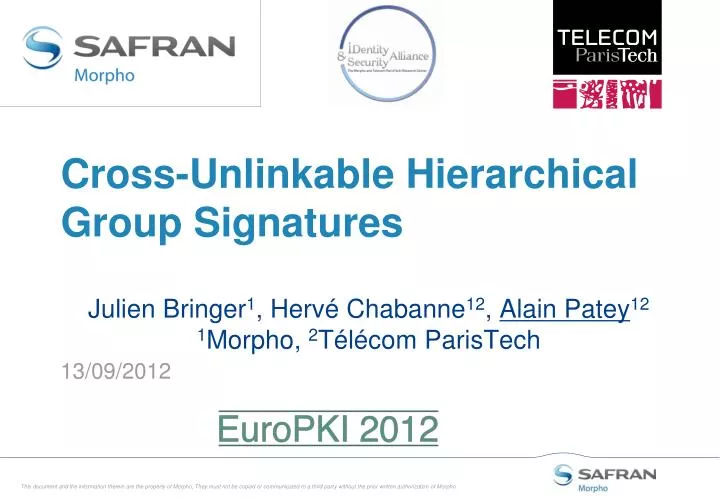 cross unlinkable hierarchical group signatures