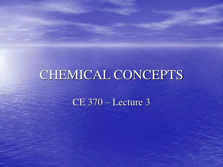 chemical concepts