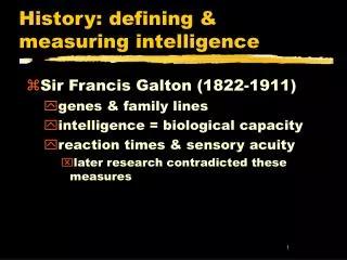 History: defining &amp; measuring intelligence