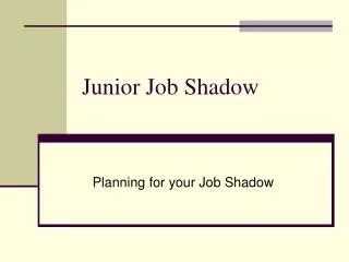 Junior Job Shadow