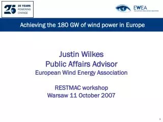 Achieving the 180 GW of wind power in Europe