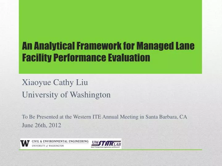 an analytical framework for managed lane facility performance evaluation