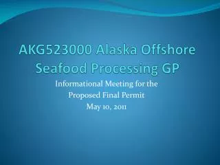 AKG523000 Alaska Offshore Seafood Processing GP