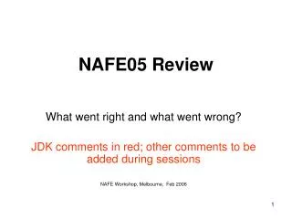 NAFE05 Review