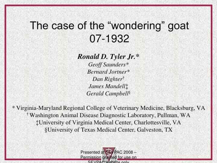 the case of the wondering goat 07 1932