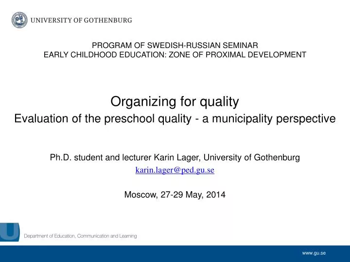 program of swedish russian seminar early childhood education zone of proximal development