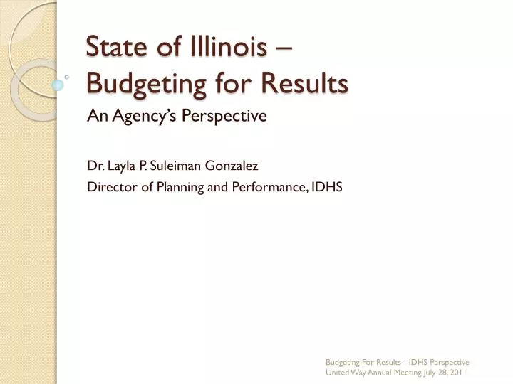 state of illinois budgeting for results