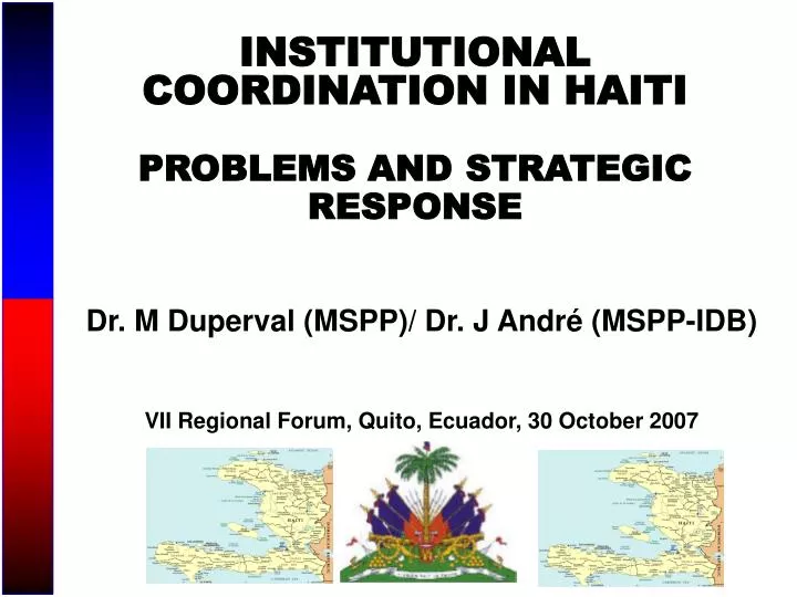 institutional coordination in haiti problems and strategic response