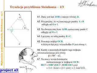 Trysekcja przybliżona Steinhausa – 1/3