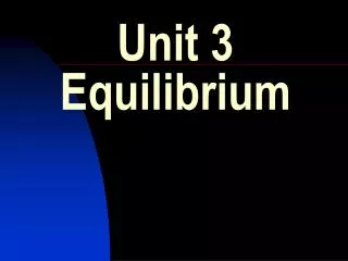 Unit 3 Equilibrium