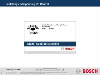Installing and Operating PC Control