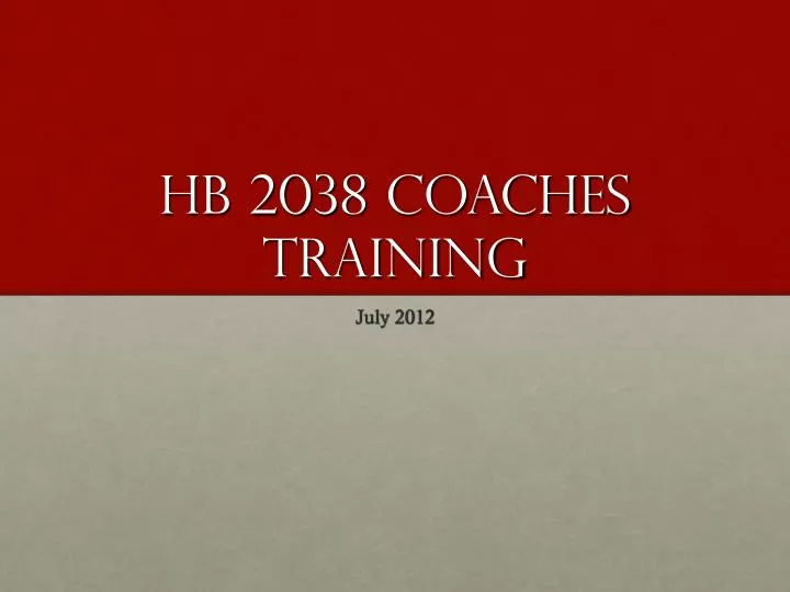 hb 2038 coaches training