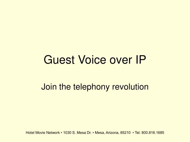 guest voice over ip