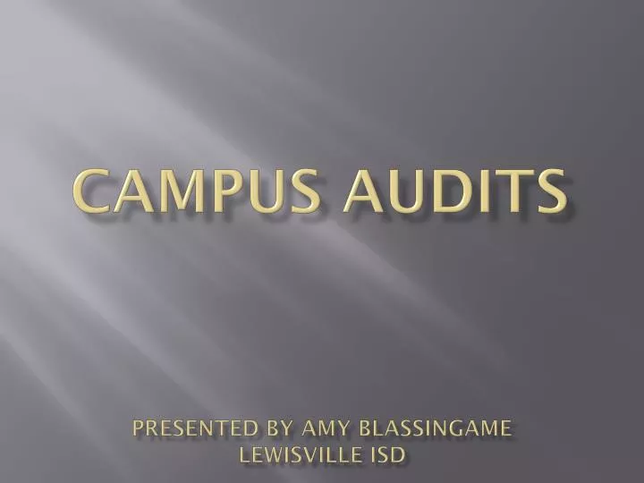 campus audits