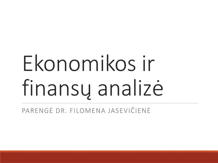 ekonomikos ir finans analiz