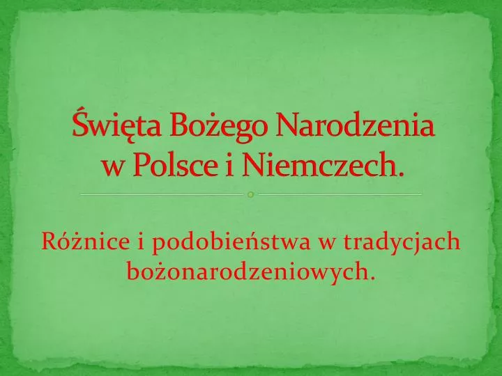 wi ta bo ego narodzenia w polsce i niemczech