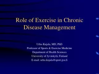 Role of Exercise in Chronic Disease Management