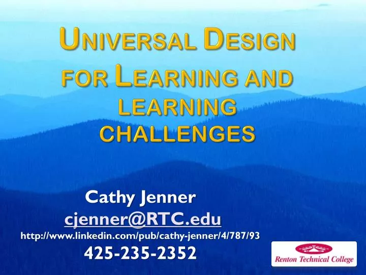 u niversal d esign for l earning and learning challenges