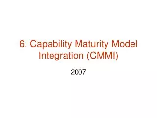 6 capability maturity model integration cmmi