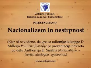 Zofijini ljubimci Društvo za razvoj humanistike PREDSTAVLJAMO