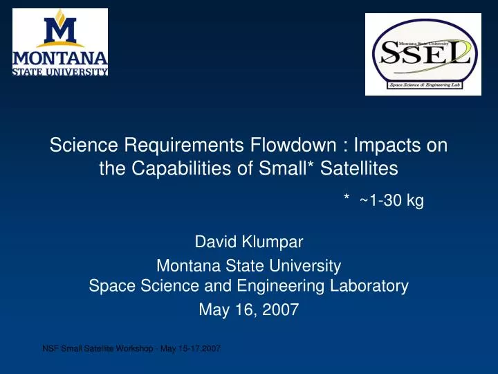 science requirements flowdown impacts on the capabilities of small satellites