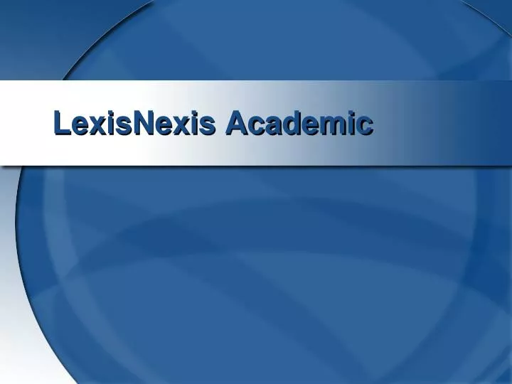 lexisnexis academic