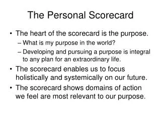 The Personal Scorecard