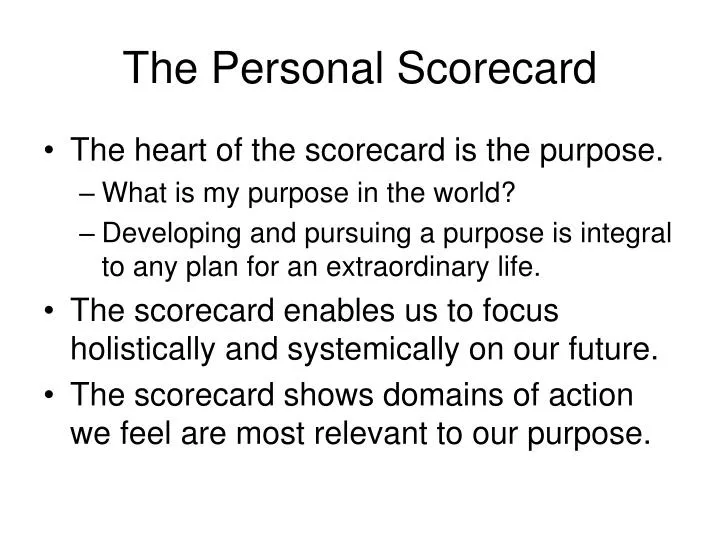 the personal scorecard