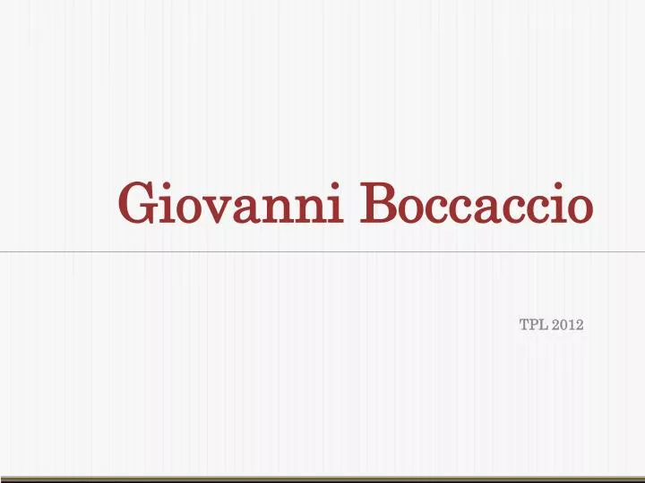 giovanni boccaccio