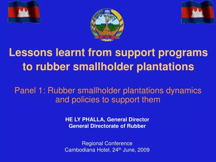lessons learnt from support programs to rubber smallholder plantations