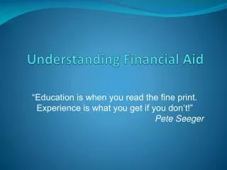 understanding financial aid