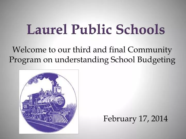 welcome to our third and final community program on understanding school budgeting