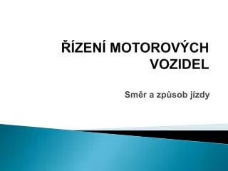 zen motorov ch vozidel