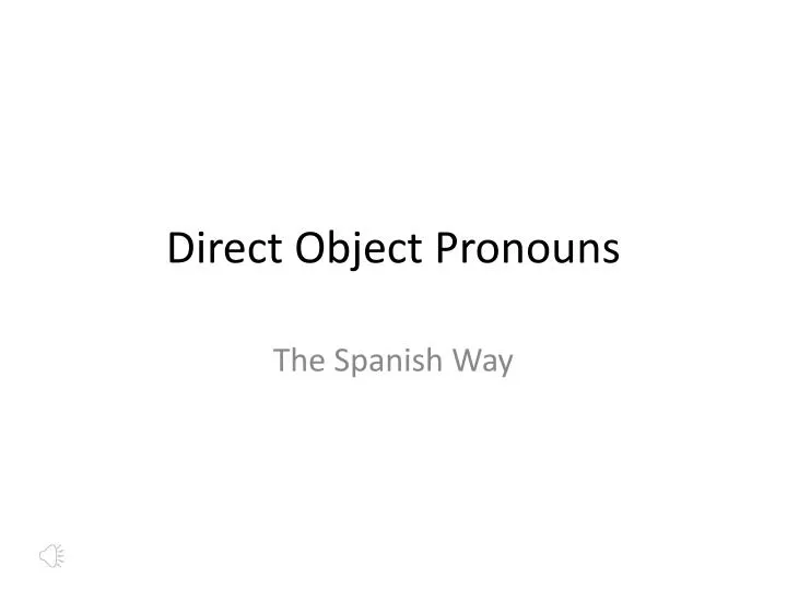 direct object pronouns