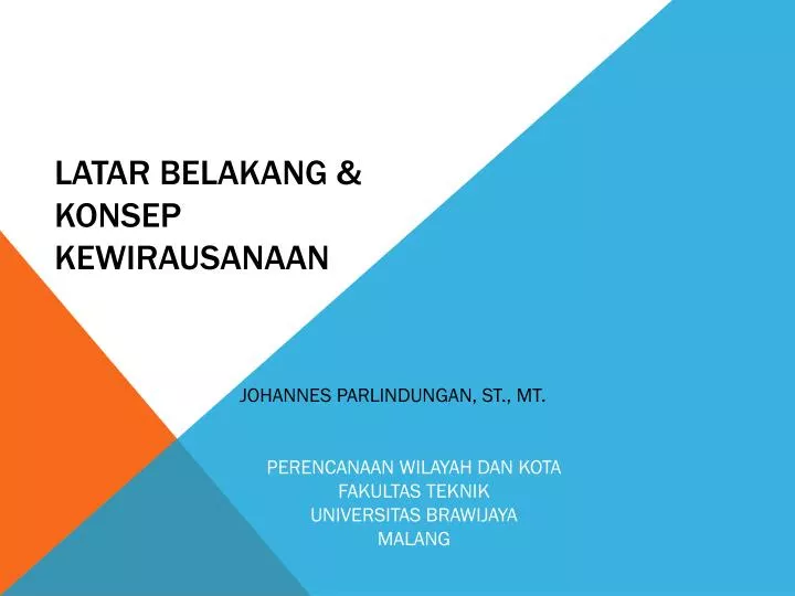 latar belakang konsep kewirausanaan