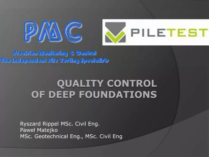 quality control of deep foundations