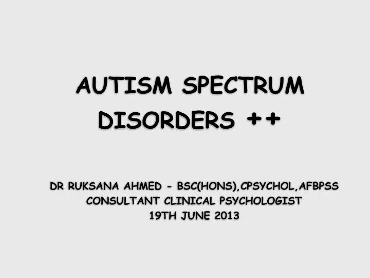 autism spectrum disorders