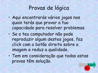 provas de l gica