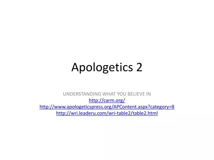 apologetics 2