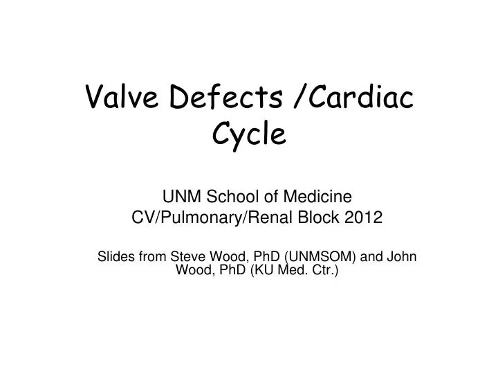 valve defects cardiac cycle
