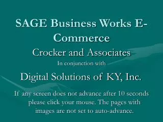 SAGE Business Works E-Commerce