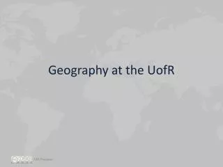 geography at the uofr