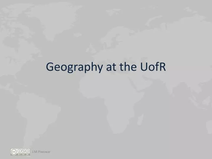 geography at the uofr