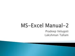 MS-Excel Manual-2