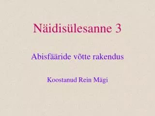 n idis lesanne 3