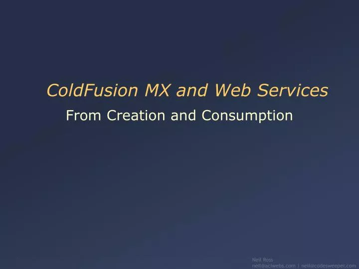 coldfusion mx and web services