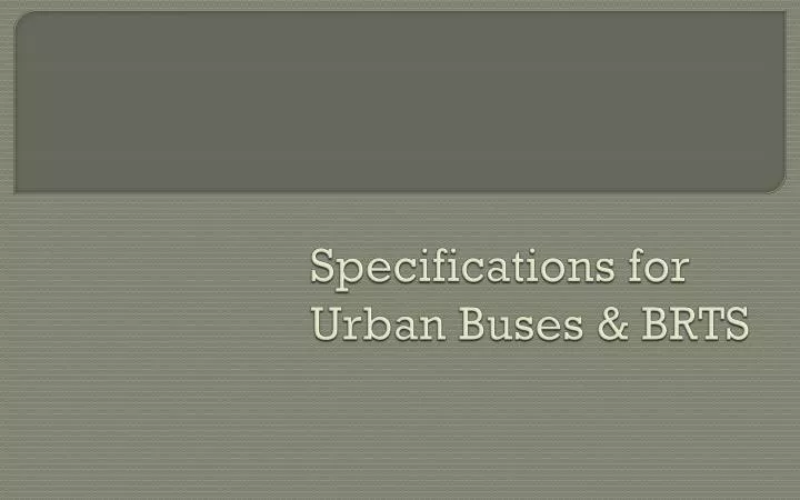 specifications for urban buses brts