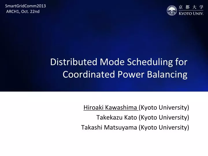 distributed mode scheduling for coordinated power balancing
