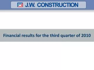 Financial results for the third quarter of 2010