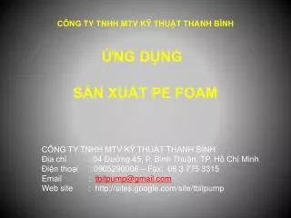 c ng ty tnhh mtv k thu t thanh b nh